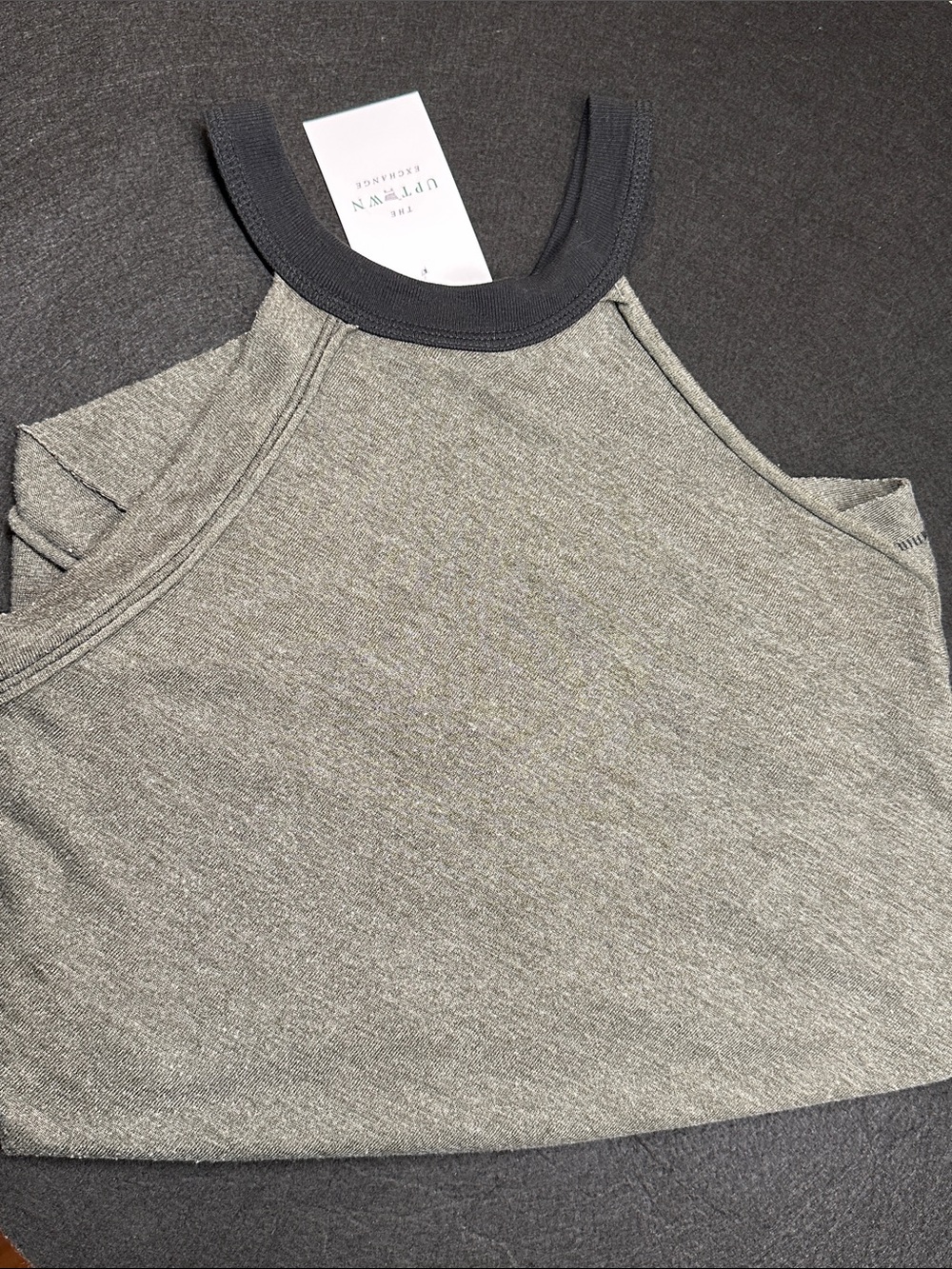 We the Free Gray tank sleeveless top handkerchief napkin style Large L - Picture 4 of 5